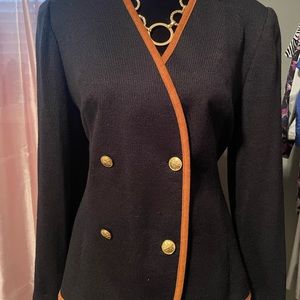 Vintage Leslie Fay Petites Double Breasted Cardigan Blazer